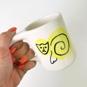 Evandale CAT Diner Mug RARE Collectible 1980s large handle